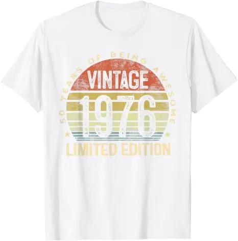 Vintage 1976 Limited Edition 50 Jahre alt Geschenke zum 50. Geburtstag T-Shirt Damen Herren Mode T-Shirt mit tollem Spruch Mama Papa Geburtstagsgeschenk – Detail 12