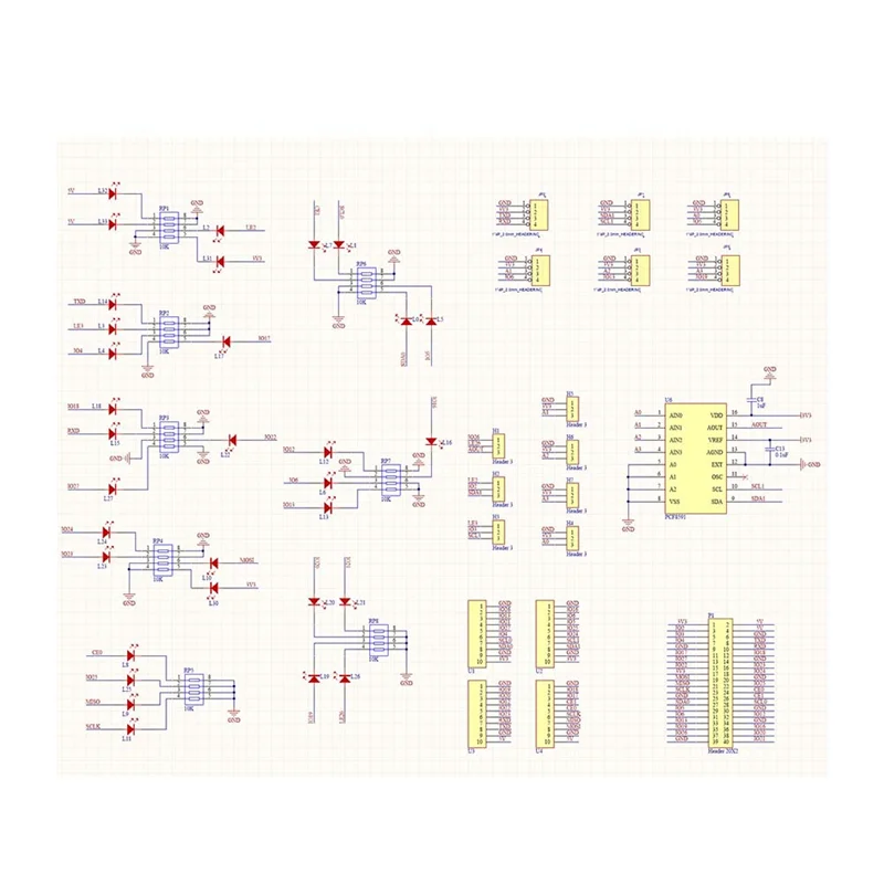 Y43A-1 Set Expansion Board GPIO Expansion Board For Raspberry Pi LED GPIO Test Board ADC/DCA Sensor