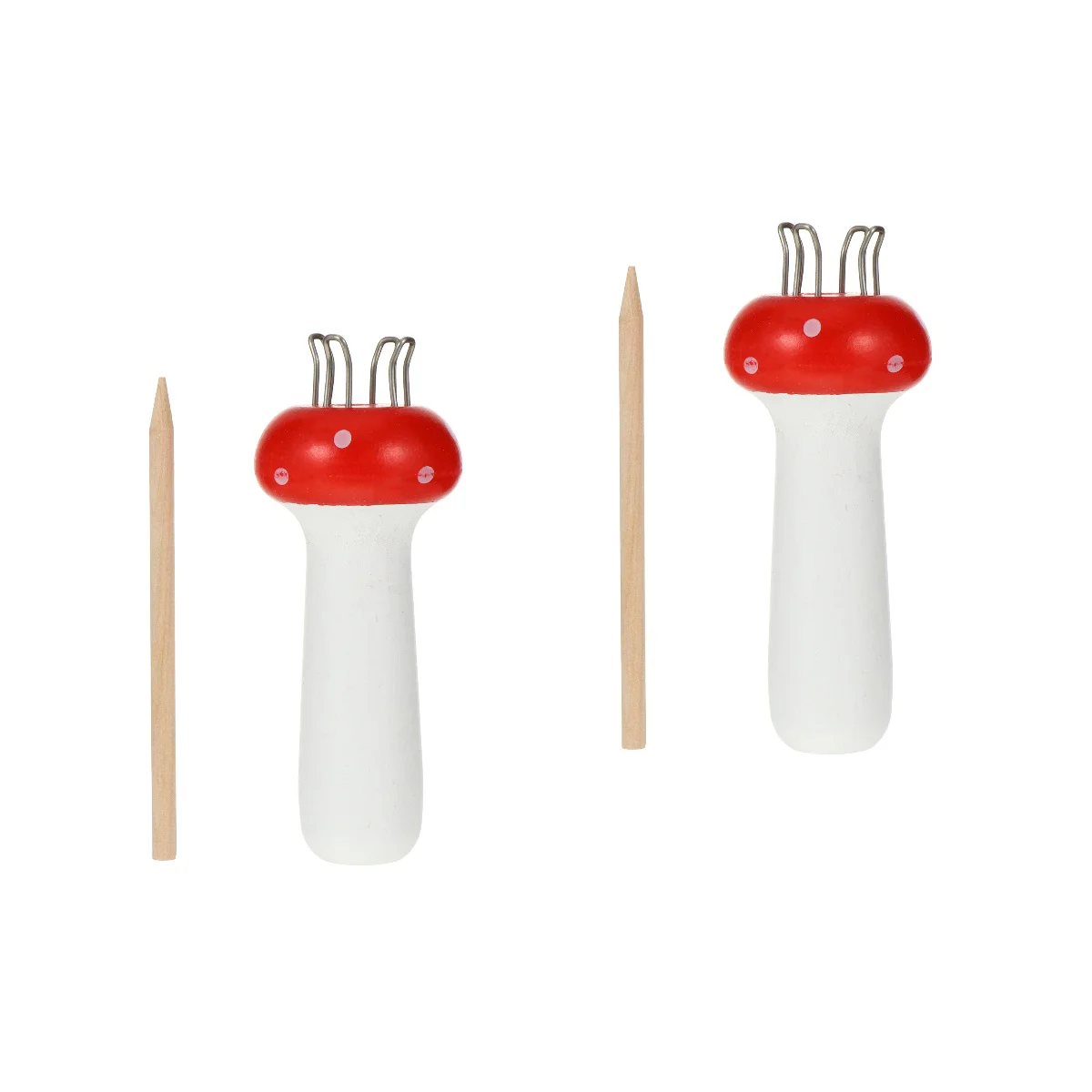 Set of 2 Mushroom Wood French Knitter Knitting Craft Loom Crochet Kit Wool Handy Scarf for DIY Machine Toy