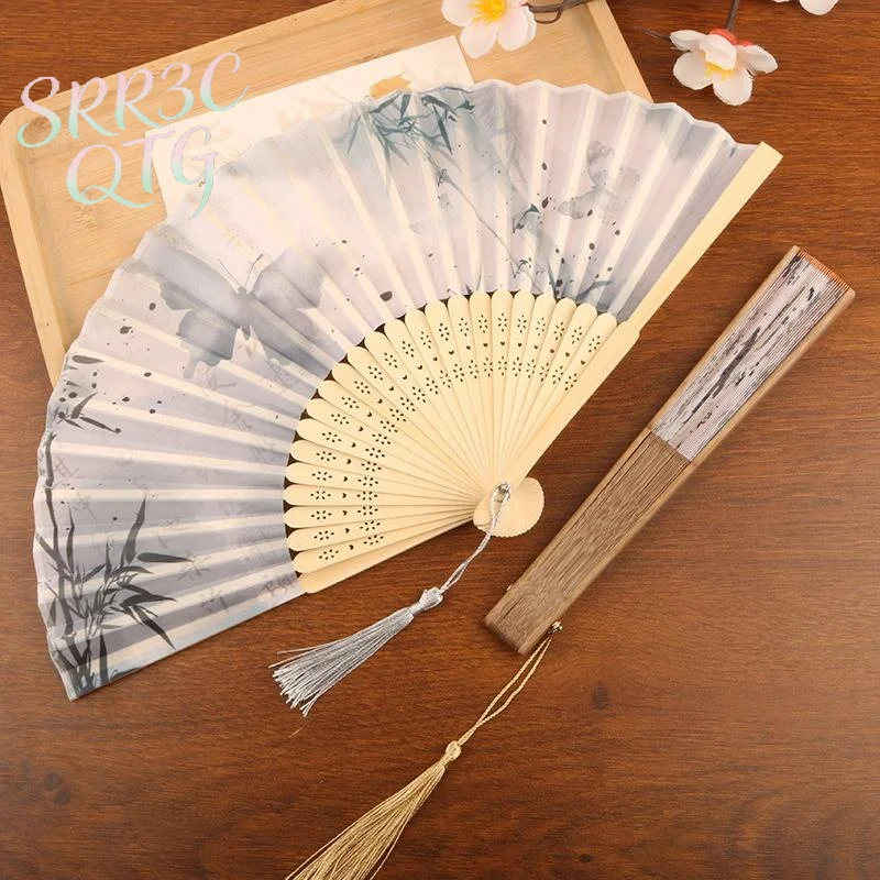 Hot Chinese Style Bamboo Folding Fan Butterfly Pattern Hand Fan With Tassel For Wedding Dance Party Home Decor