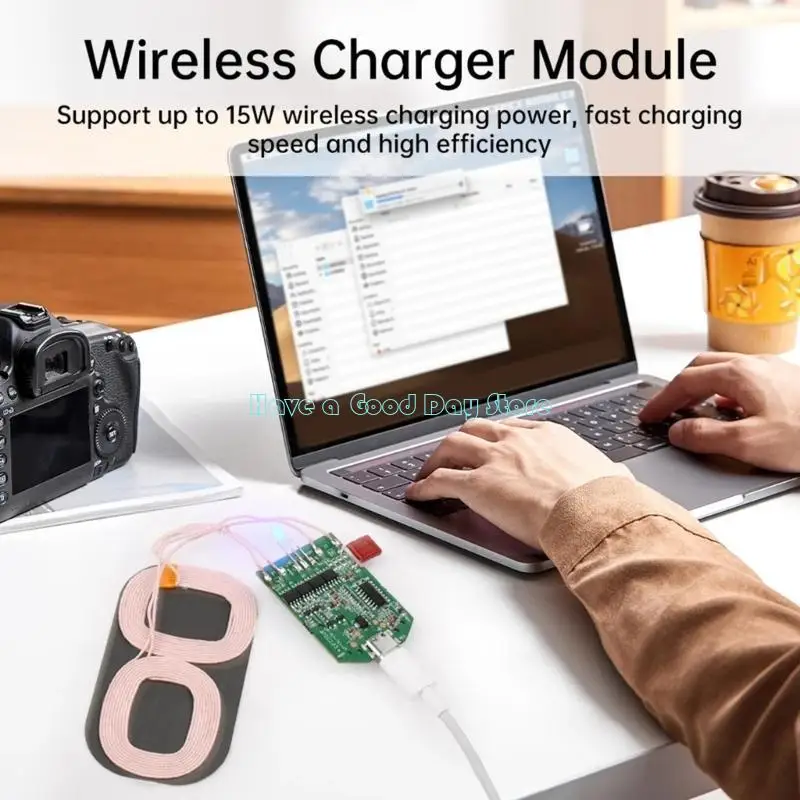462D Fast 15W Wireless Charging Transmitter Module Double Coils Design Multiple Devices Compatibility