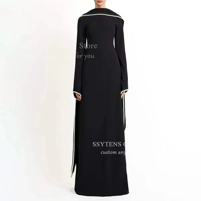 SSYTENS Modest Muslim Wedding Dresses Customized Bride Dresses Ivory Pearls Nikkah Caftan Bridal Gowns Long Vestido De Noiva image 6