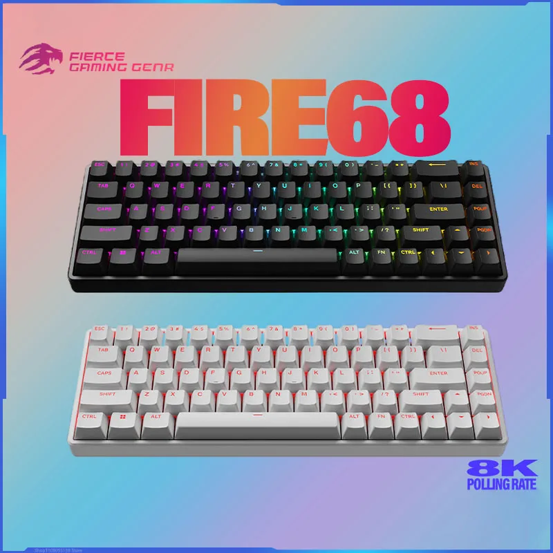 MADLIONS FIRE68 Magnetic Switch Keyboard 8K Quick Trigger GATERON OEM Jade Magnetic Switch Full Key Hot Swappable Gaming Keyset