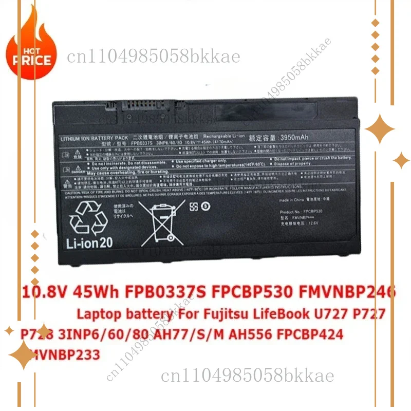 

FPB0337S FPCBP530 FMVNBP246 10,8 В 45 Втч аккумулятор для ноутбука Fujitsu LifeBook U727 P728 P727 AH77/S/M AH556 FPCBP424 BP233