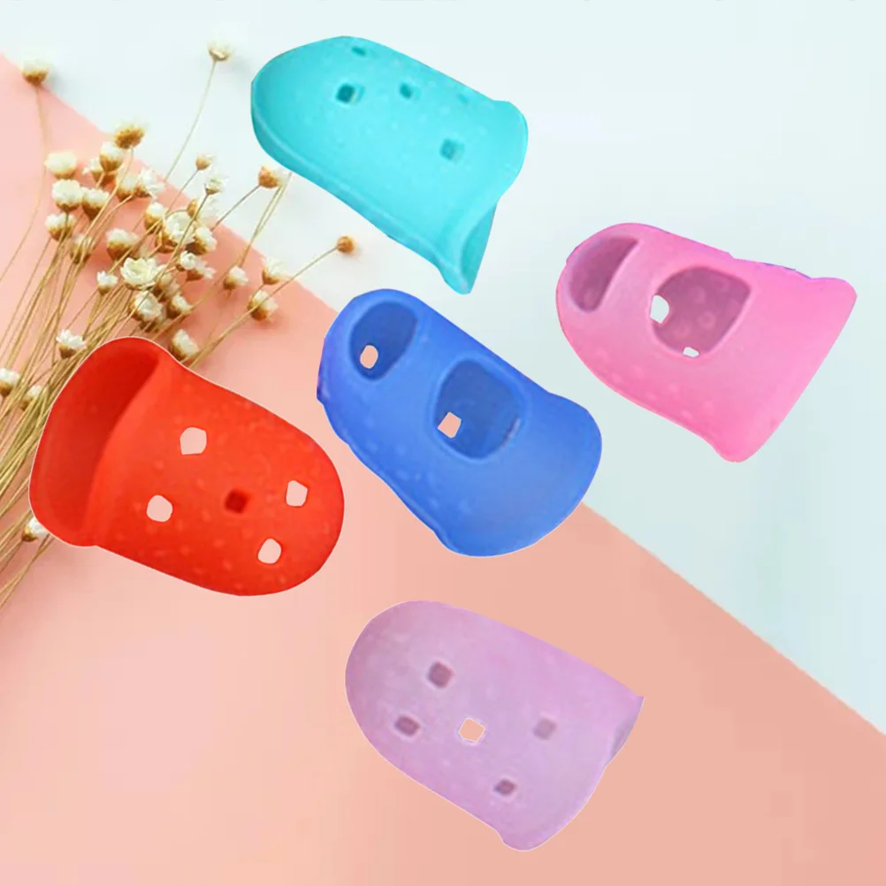 5 قطعة سيليكون المضادة للانزلاق حامي الاصبع غطاء عازل للحرارة لخياطة الغيتار البيانو اللعب إصلاح سيليكون حامي الاصبع #5