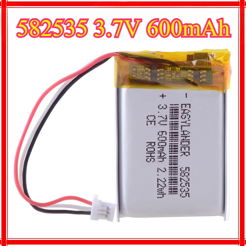 

582535 SP5 3.7V 600mAh Rechargeable Li Lithium Polymer Battery For DVR Navigation Video Recorder Cubex V50 Hp F550g КАРКАМ М2