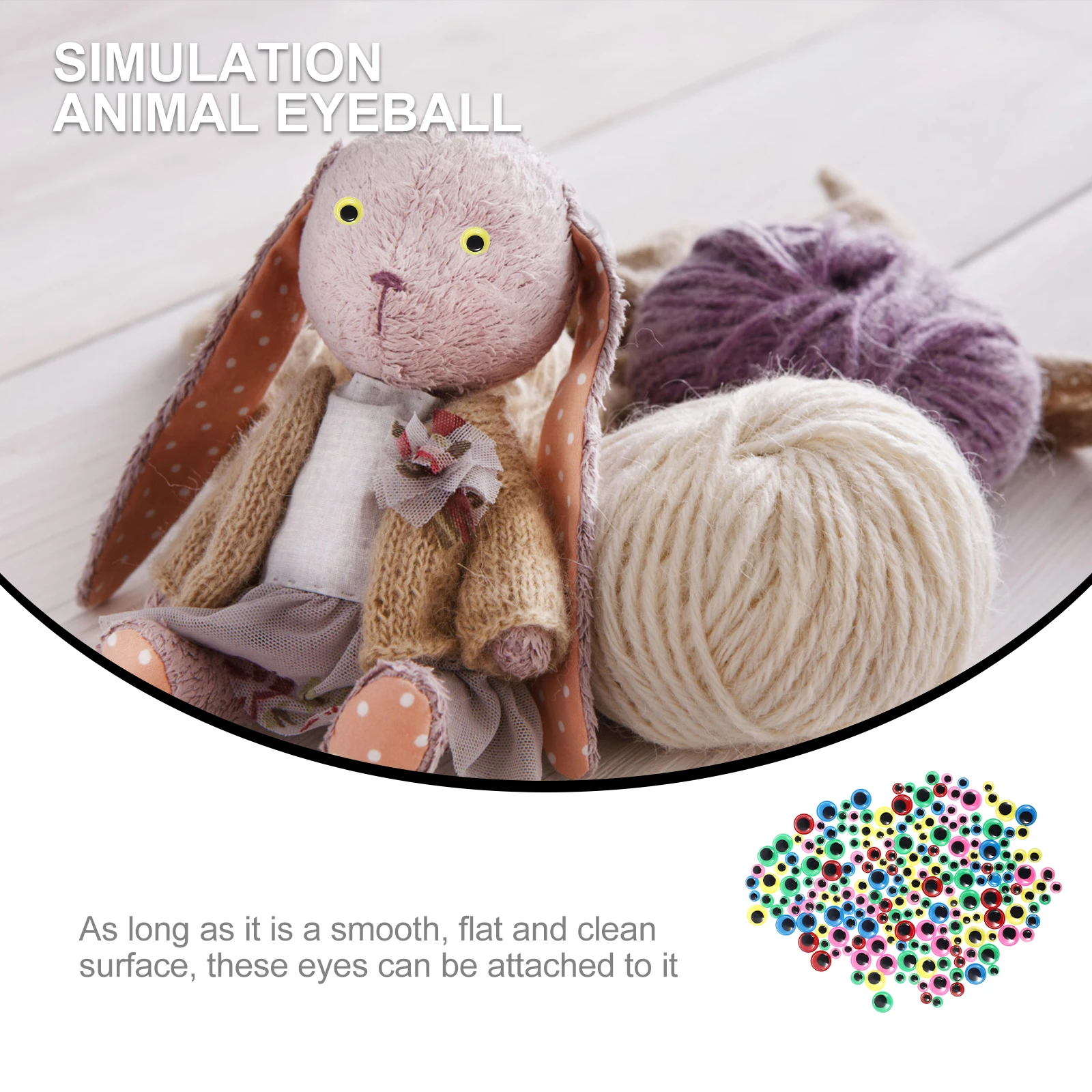 

200Pcs Self-Adhesive Eyeball Stickers Simulation Animal Eyes DIY Decals Assorted Style Craft Accessories Self-Adhesive Eyeball