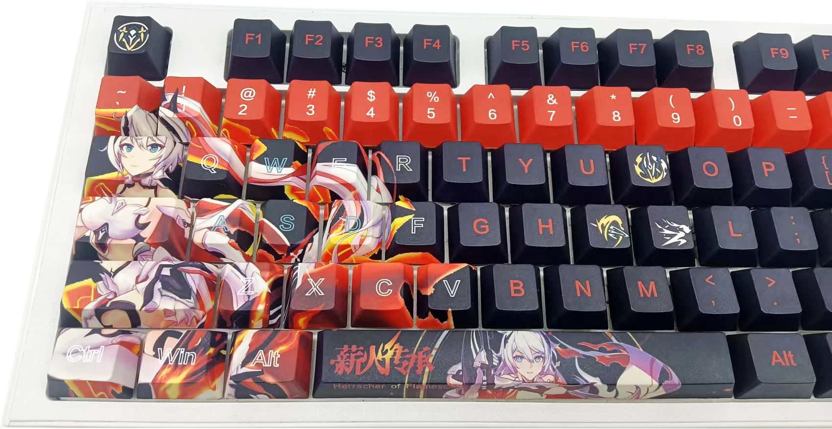 

126 Keys/Set Honkai Impact 3 Kiana Kaslana Keycaps Gaming Anime PBT Keycaps Cherry Profile for Mx Switch DIY Mechanical Keyboard