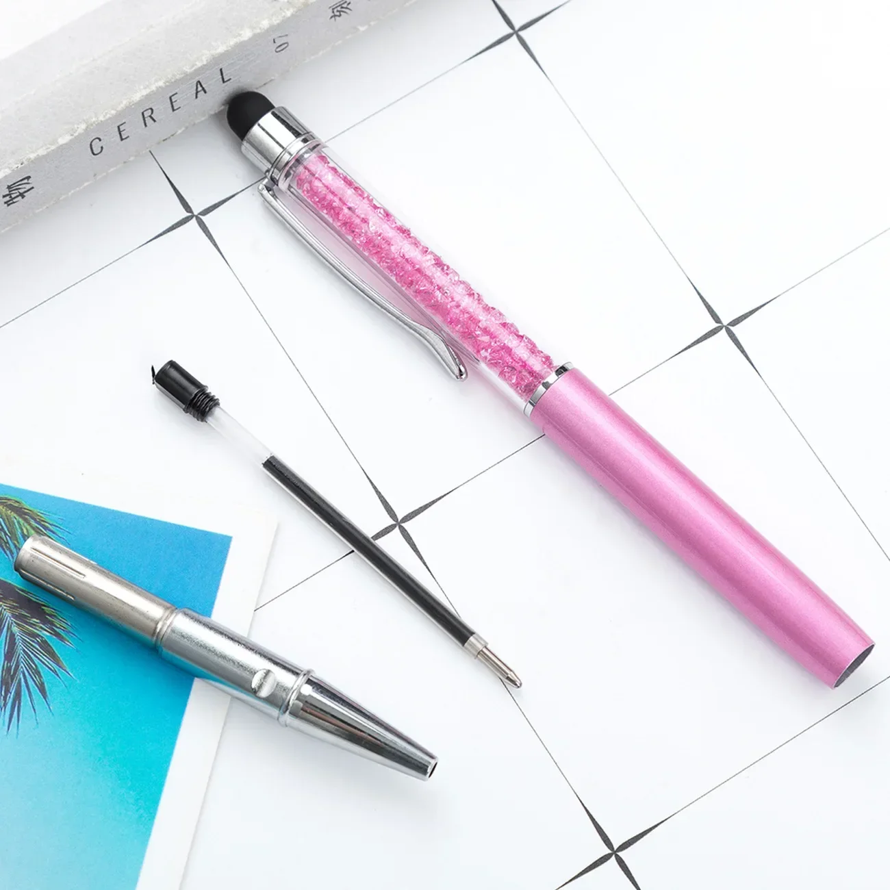 【Fast Delivery】Crystal 2 In 1 * Capacitive Stylus For Phone/Pad/Pc
