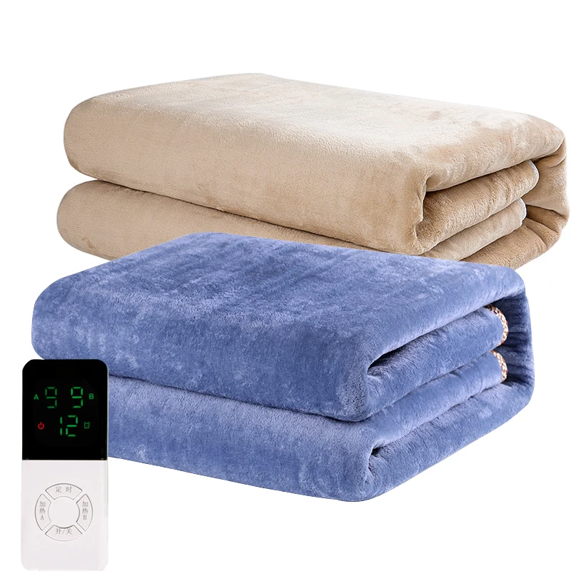 220V Single/Double Electric Blanket Soft Flannel Heated Throw Blanket for Winter Intelligent Timing Control Warming Bed Sheet