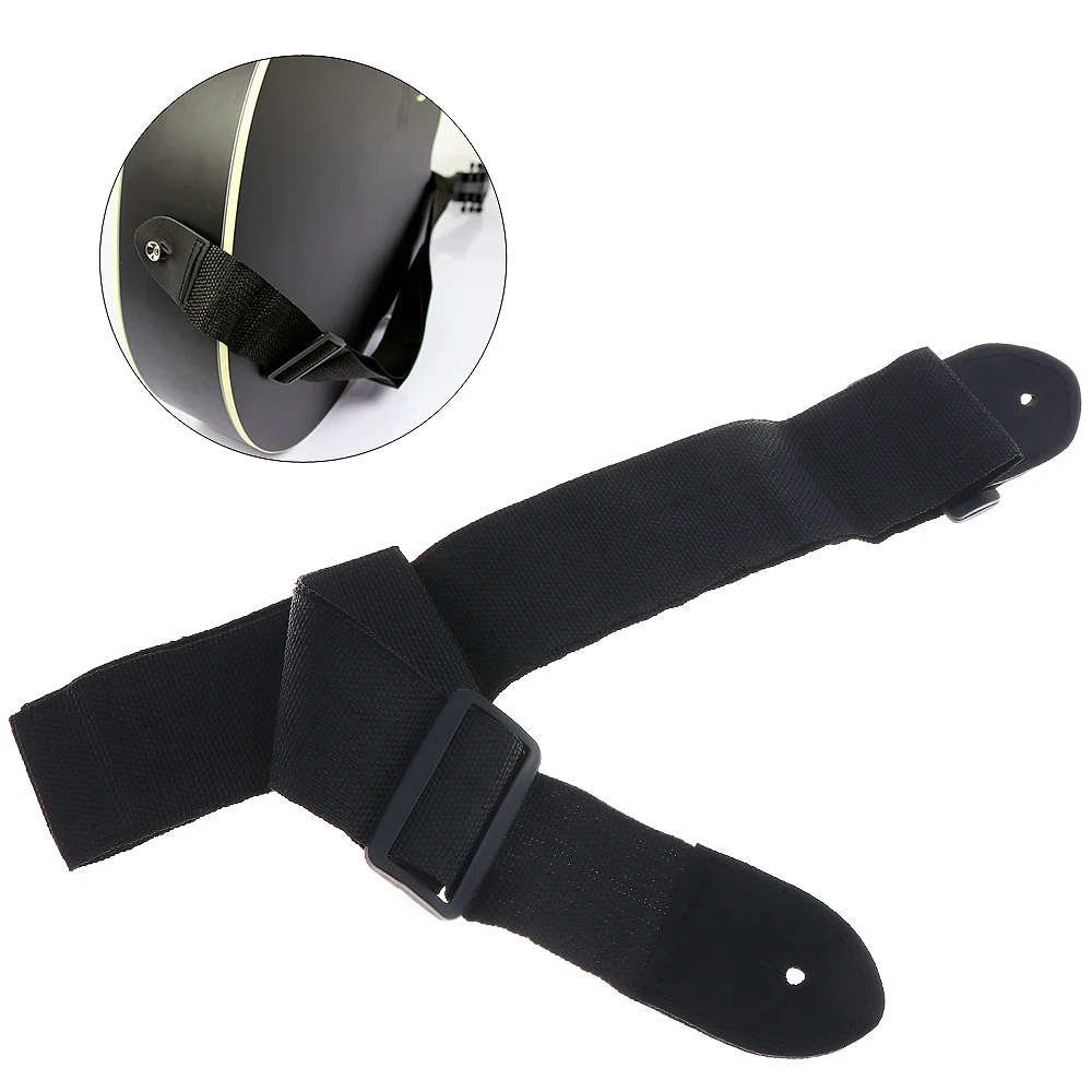 68-124cm Universal Adjustable Nylon Guitar Strap Folk Guitar Wooden Guitar with PU Leather Ends for Guitar Player Music Lovers