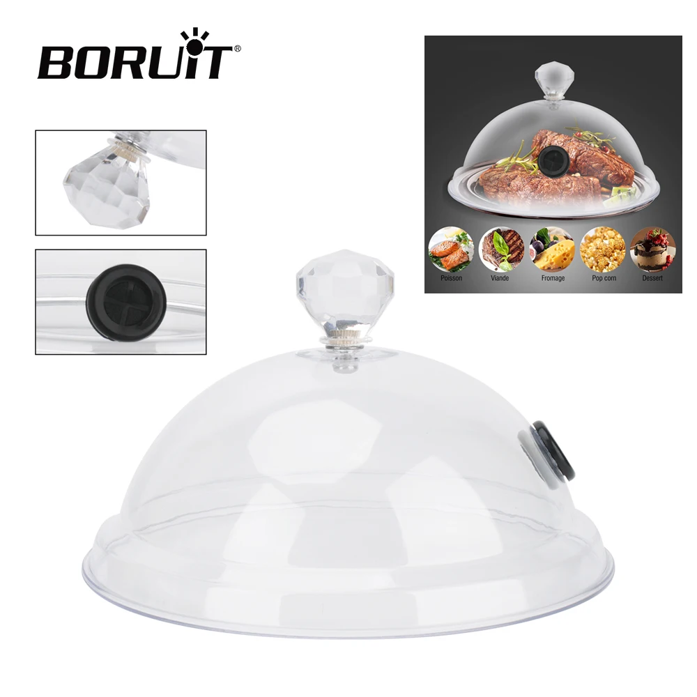 

BORUiT 6 10 12 Inch Smoke Lid Molecular Cuisine Cover Hood for Cold Smoke Generator Food Cooking BBQ Grill Meat Kitchen Tool Use