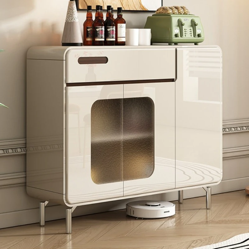 

high-end Light luxury Storage locker medieval cream wind integrated dining side cabinet living room vitrina furniture for rooms
