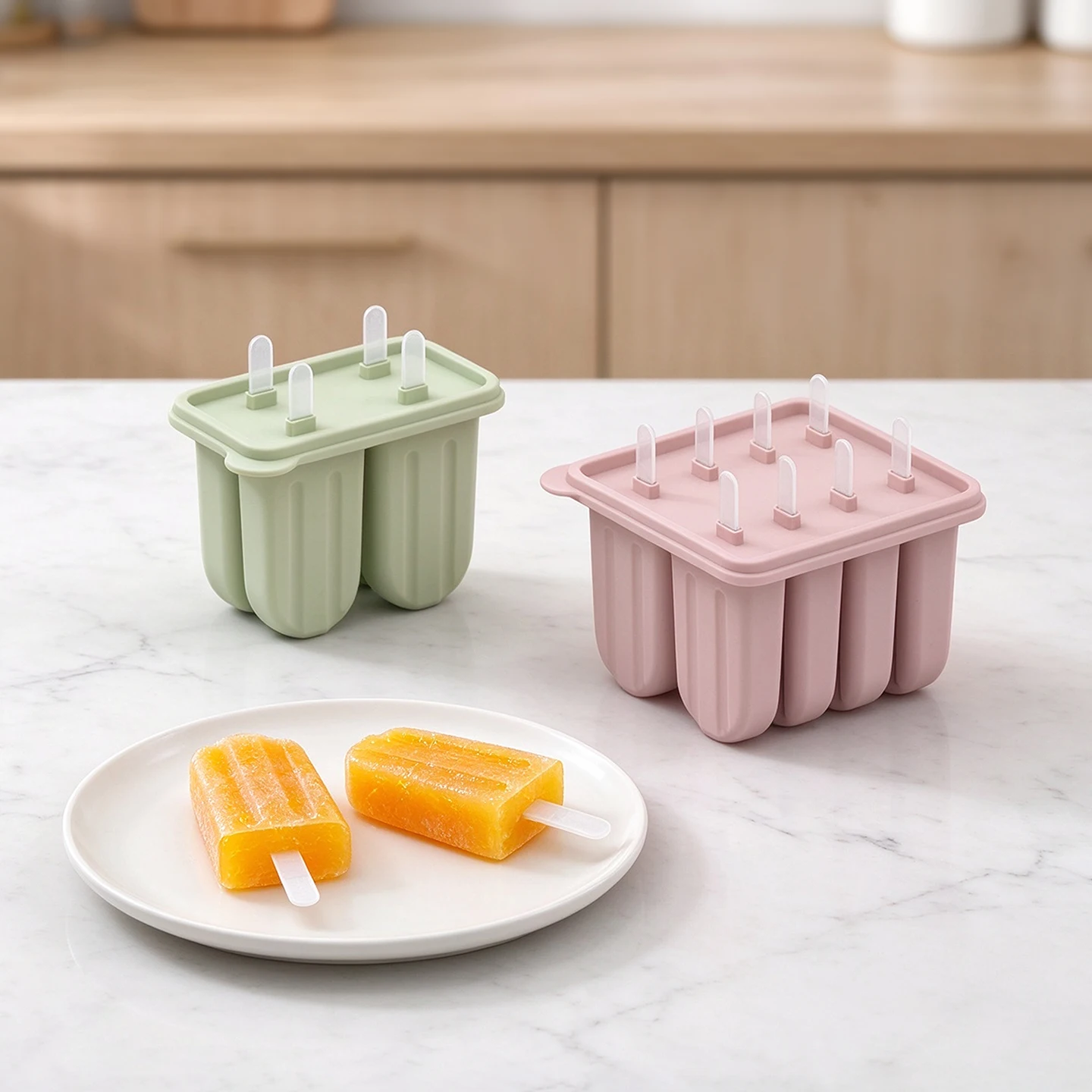 1 Set of Ice Pop Molds, Creative Ice Pop Molds, Silicone Ice Pop Molds, Ice Cream Molds, Frozen Cube of Ice Trays, Home Ice Pop