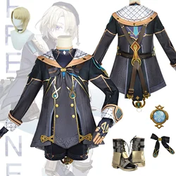 Genshin Impact Freminet Role Cosplay Costume Suits with Coat Hat Wig Game Cosplay Costume Outfits for Comic Con Halloween Party
