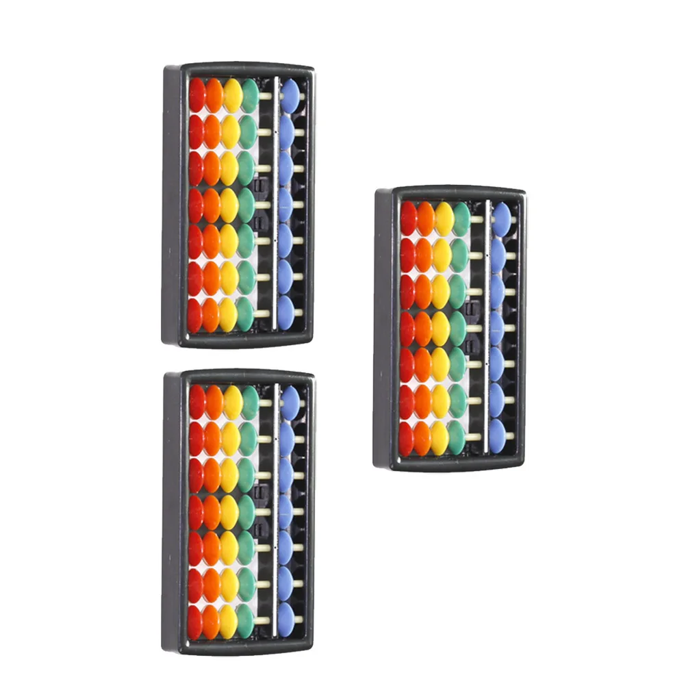 

Abacus for Kids Arithmetic Tool 3 Pcs Plastic Frame 7 Rods Style Portable Calculator Beads Math Education Toy