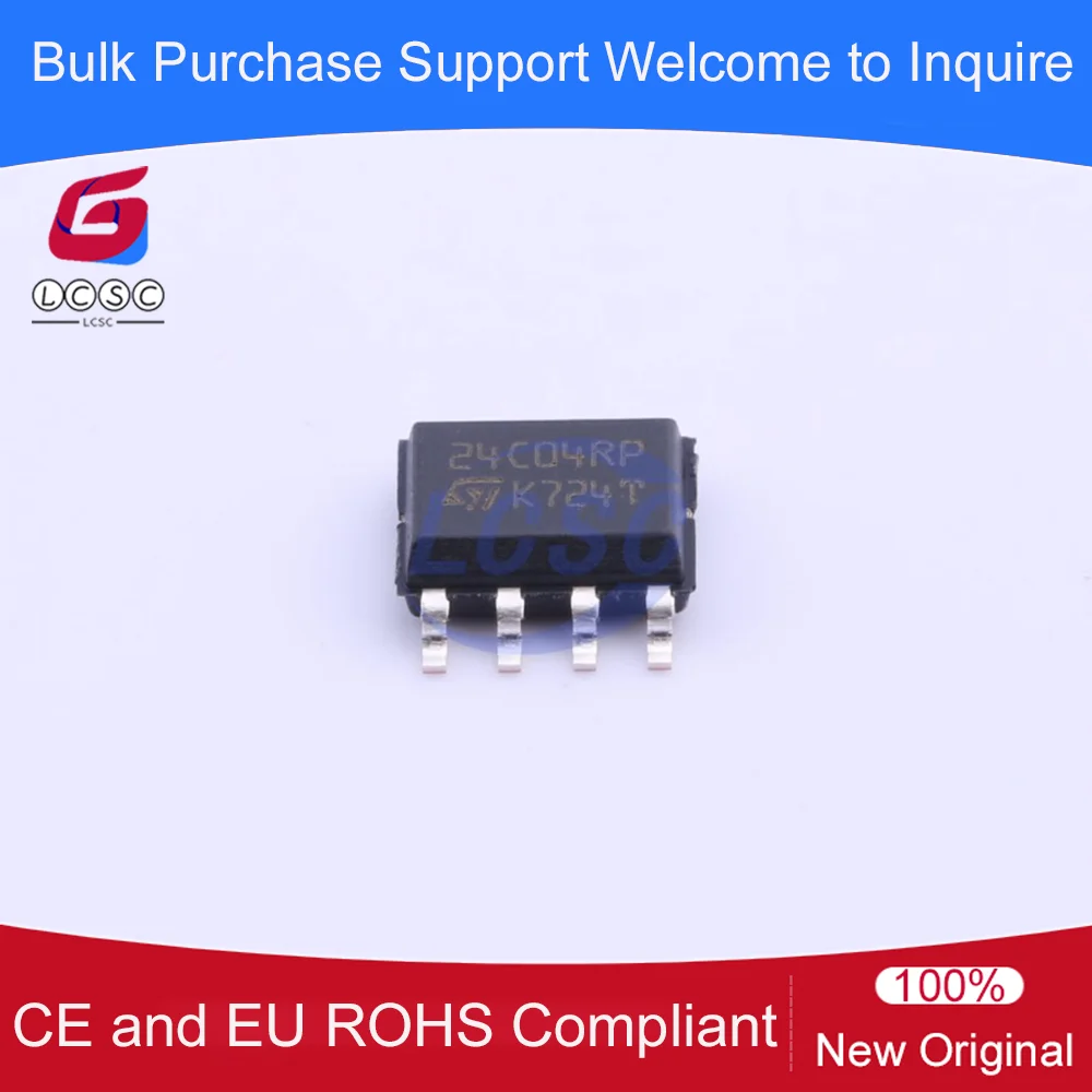 

M24C04-RMN6TP SOIC-8 4Kbit 1.8V~5.5V 400kHz I2C SOIC-8 Memory IC 24C04RP 10Pcs/Pack