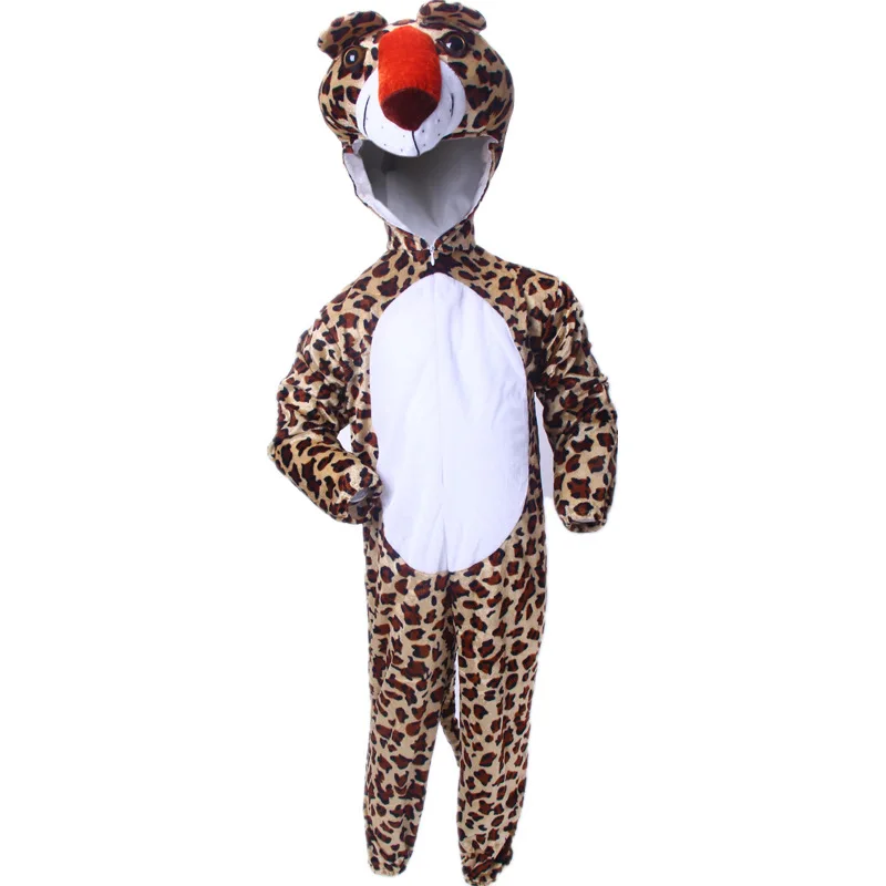 Cheetah Cosplay Costume Kids Animal Performance Clothing Children\'s Party Cartoon Jumpsuits Student Stage Drama Danceing Dress