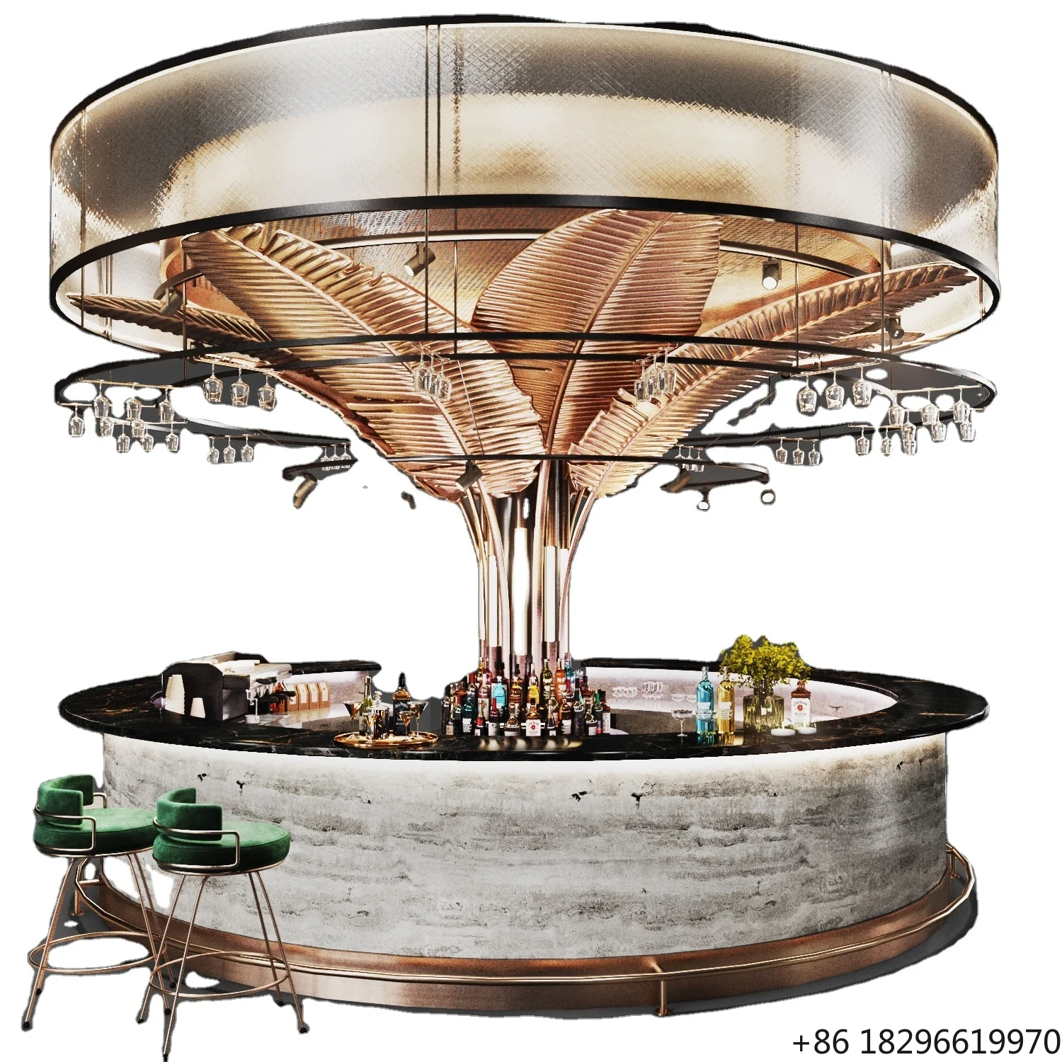 Cocktail Bar Station Island Counter Commercial Bar Equipment for Restaurant Nightclub