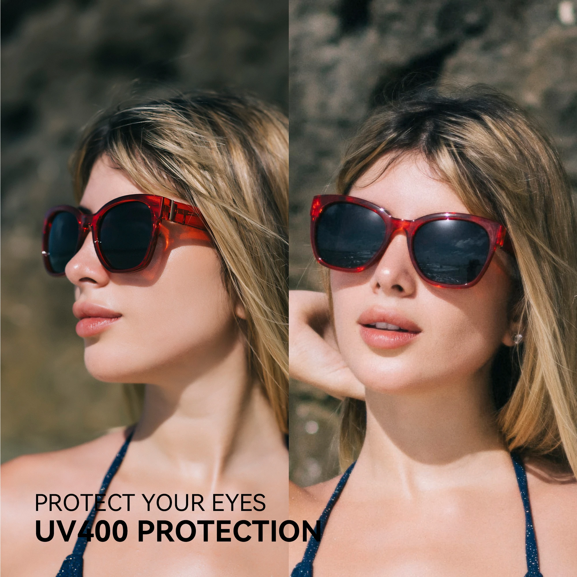 ZENOTTIC Original Thick Butterfly Frame Polarized Sunglasses for Women Chunky Uv400 Protection Shade Sun Glasses image 2