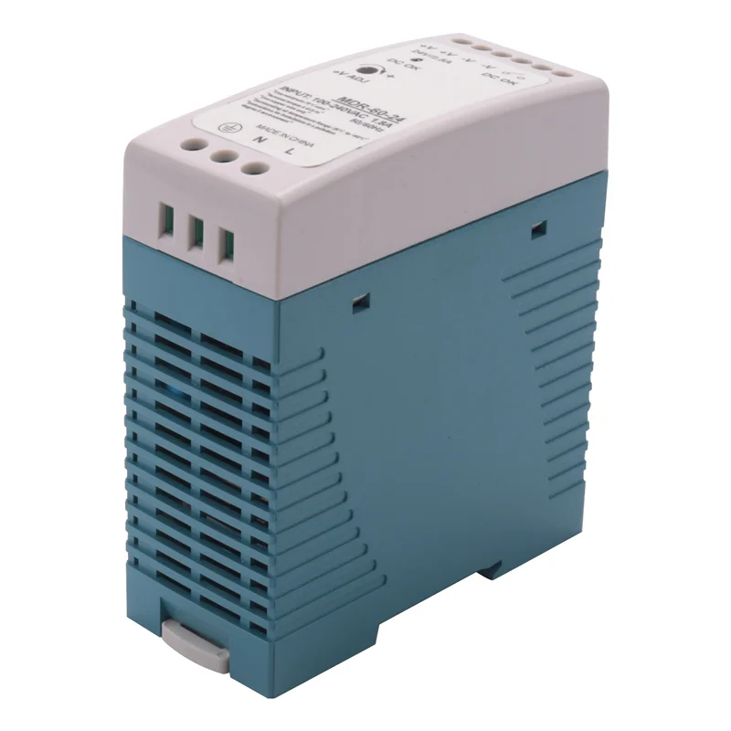 Fuente de alimentación de Riel Din, controlador de voltaje ac-dc, regulador de potencia, MDR-60, 24V, 60W, 110V, 220V