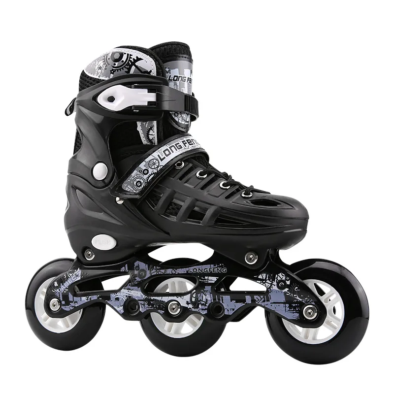 

3 Pu Wheel Inline Skates Adjustable Adult Roller Skating Shoes Roller Sneaker Slalom Speed Patines Free Skating Racing Skates