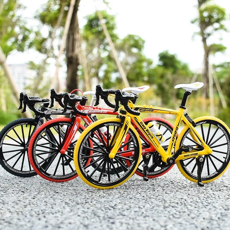 

1:8 Alloy Bicycle Model Diecast Metal Finger Mountain bike Racing Toy Bend Road Simulation Collection Toys for children