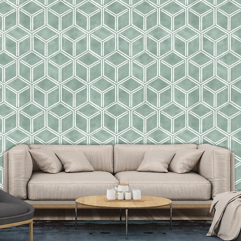 Thick Geometric Lattice Wall Decoration Self Adhesive Wallpapers Bedroom Study Living Room Furniture Makeover Home Decor Sticker