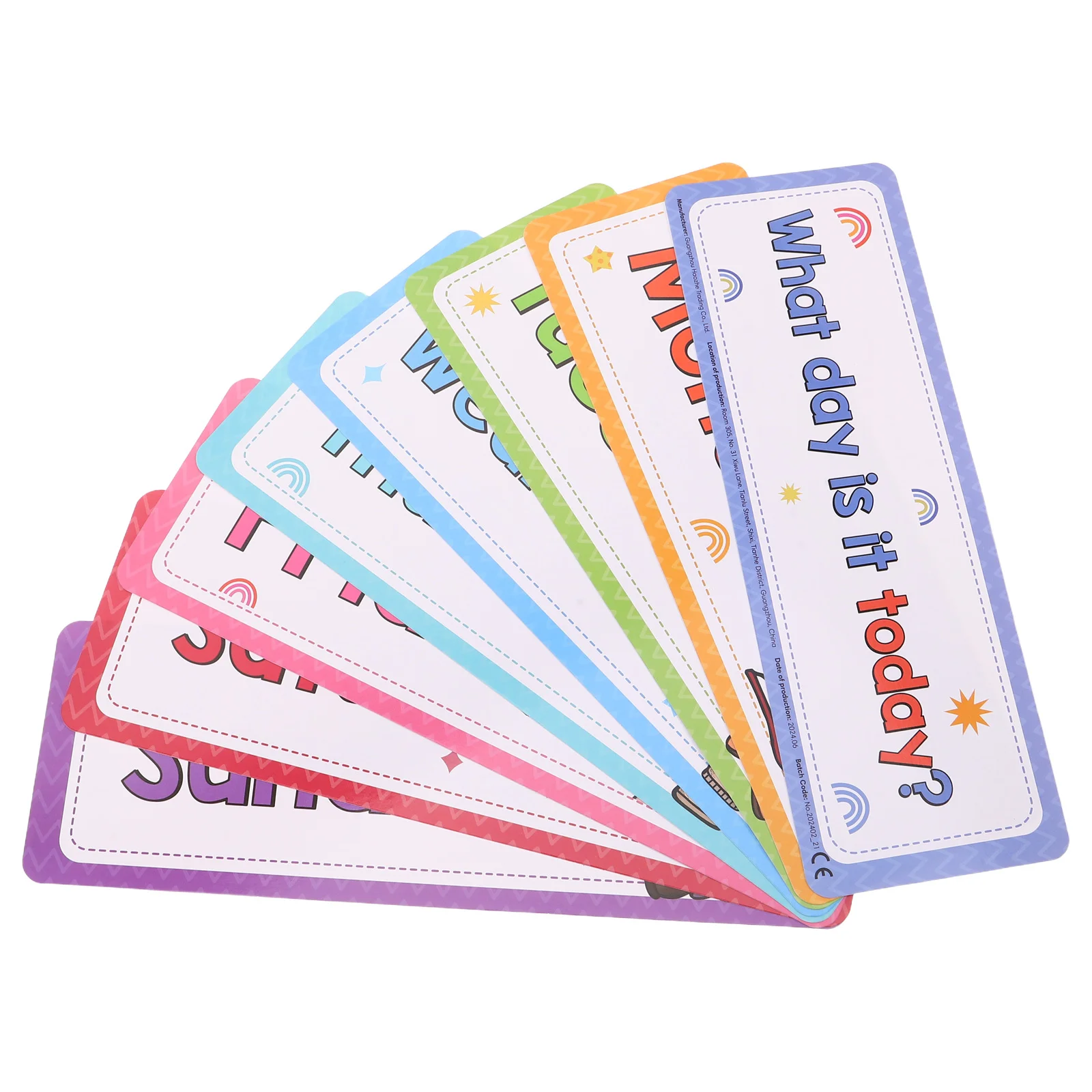 แฟลชการ์ดภาษาอังกฤษ 8 ชิ้น วันในสัปดาห์ สำหรับการเรียนรู้คำศัพท์ พกพาสะดวก เหมาะสำหรับเด็กเล็กและเด็กก่อนวัยเรียน