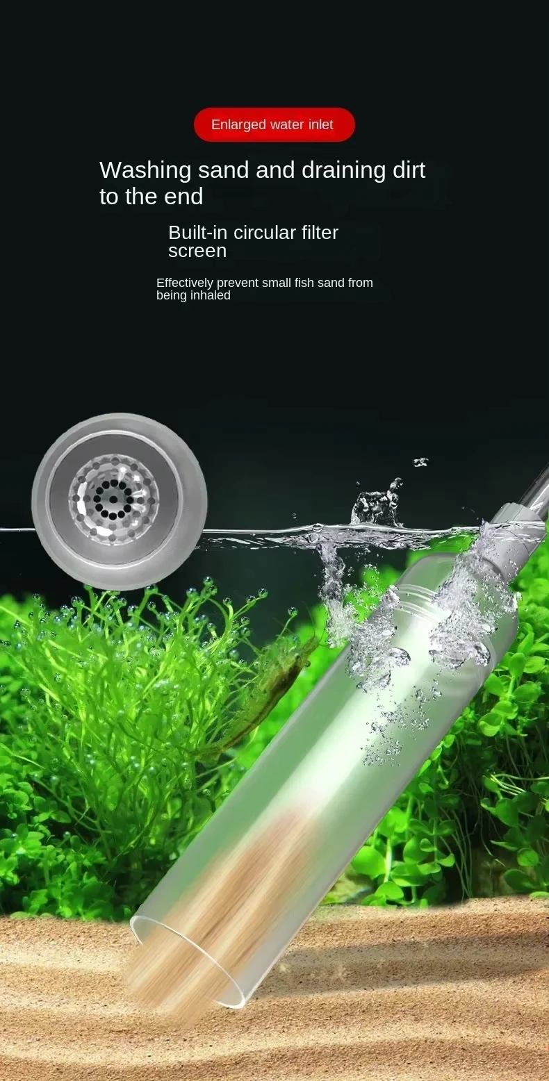 Hand-Siphon Wasserwechsler für Aquarien Sandreiniger Abfallsaugpumpe Reinigungsgerät zur Aquarienpflege entfernt Sedimente und Fischabfälle verbessert die Wassertransparenz einfache Bedienung ohne Strom geeignet für Fi – Detail 9