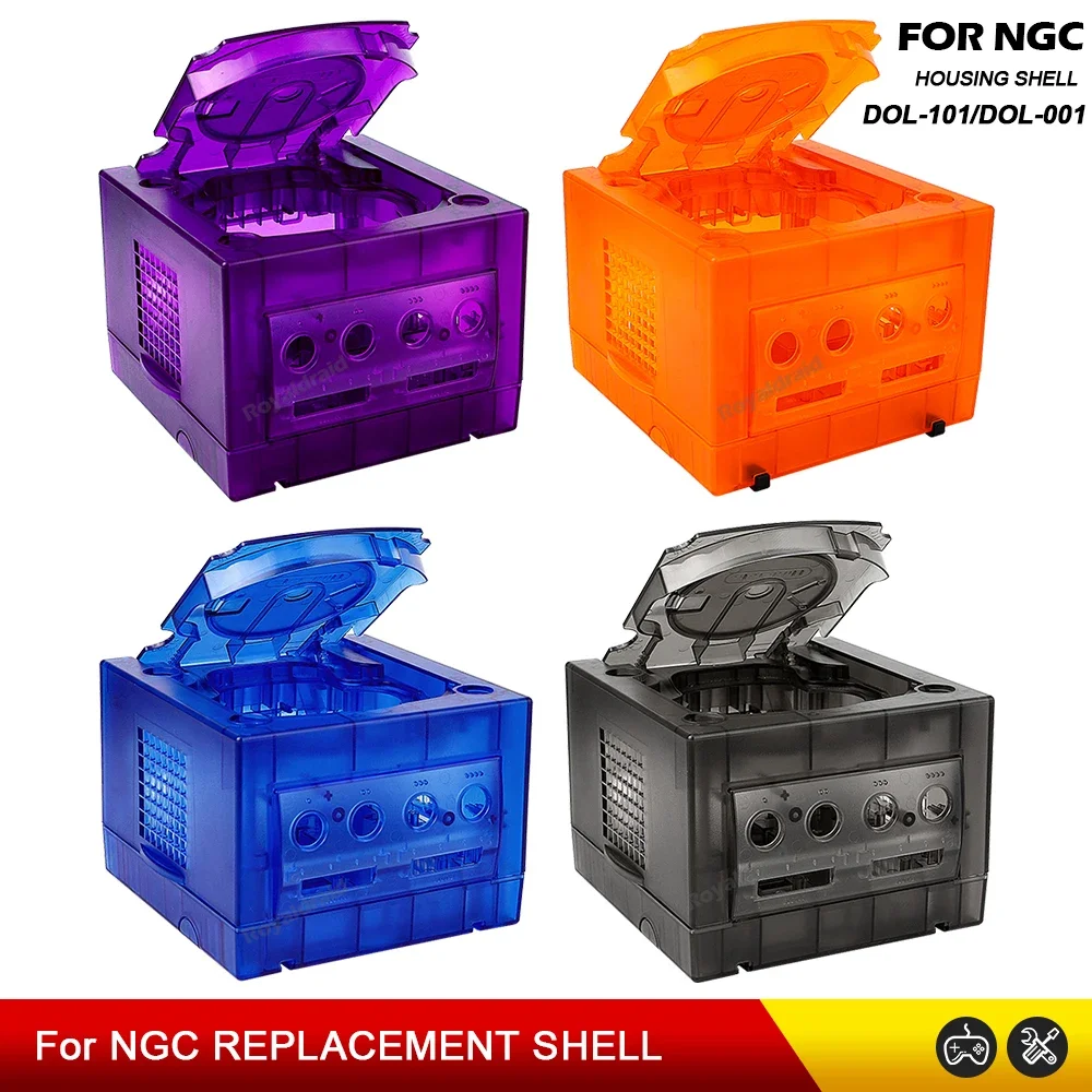 4COLOR Transparent Box Replacement Case For Nintend Gamecube Housing Shell Case For NGC Retro Video Game Console DOL-101/DOL-001