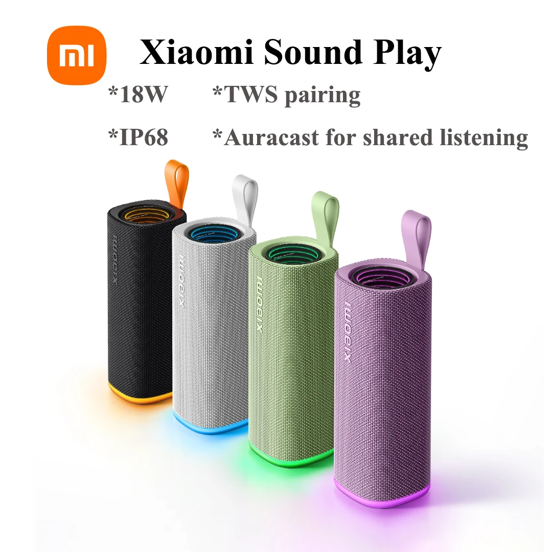 Xiaomi Sound Play TWS Stero Speaker Bluetooth 6.0 IP68 Waterproof 2600mAh Battery 18W Portable Speaker For Party Music
