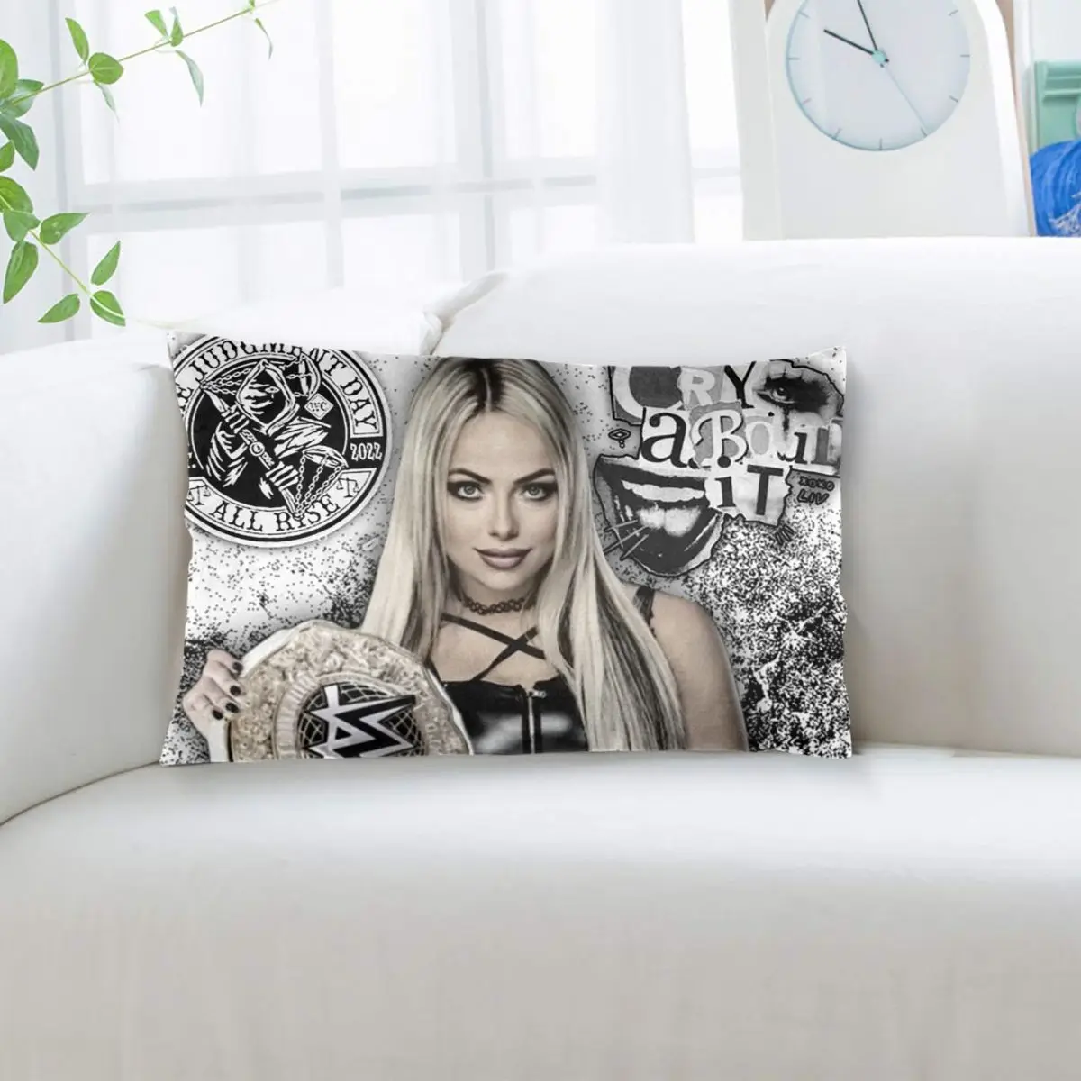 Liv Morgan Rectangle Pillowcase Cushion Cover Decor Bedroom Bed Home Comfort Throw Pillow