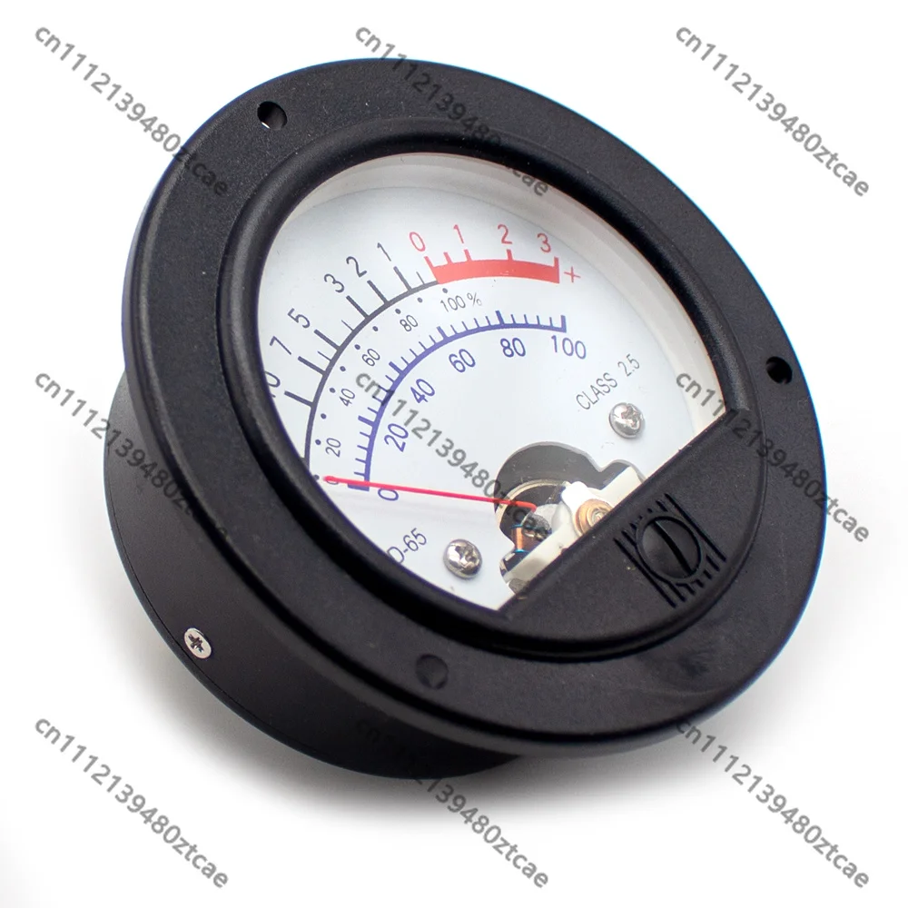 SD-65 Round Black Analog VU Meter Retro Dial Level Meter Voltmeter with Yellow Backlight