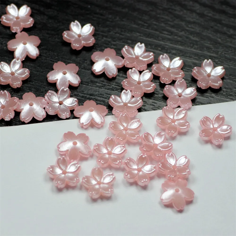 50 sztuk/partia 10MM akrylowe kwiaty koraliki Sakura Spacer koraliki ustalenia Charms dla tworzenia biżuterii DIY bransoletka naszyjnik akcesoria