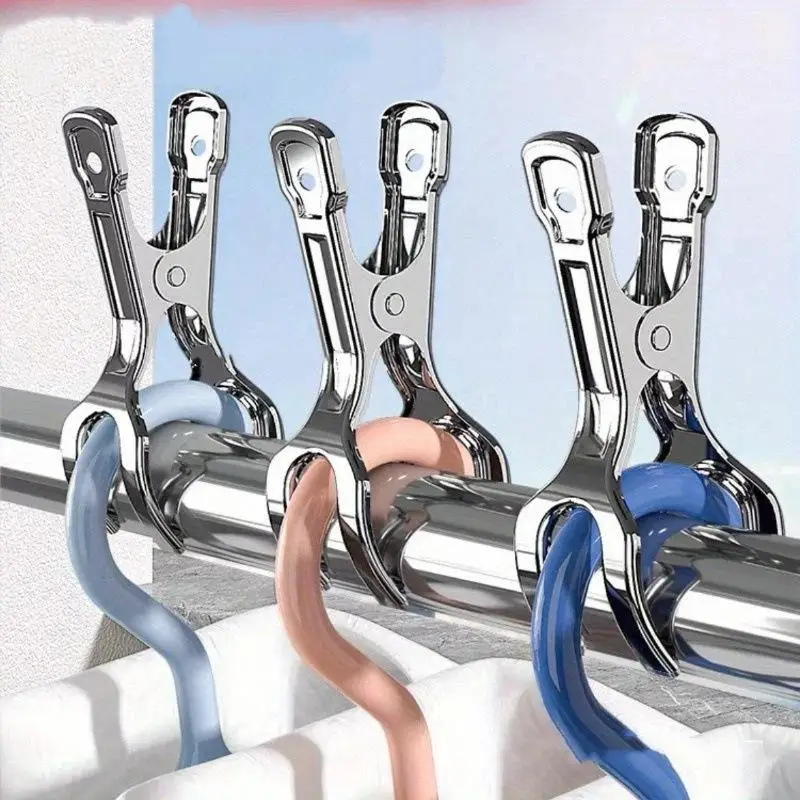 6 Stück robuste Wäscheklammern aus Edelstahl, rutschfest, rostfrei, zum Trocknen von Babykleidung. – Detail 1