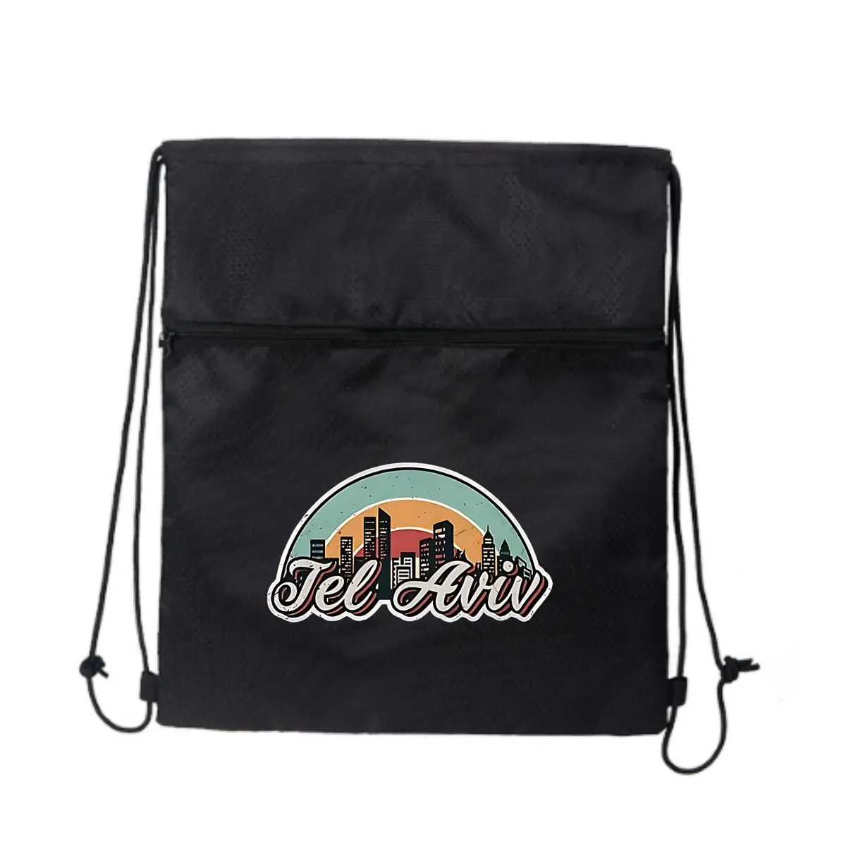 

Tel Aviv Sunset City Ретро Шарм Дышащий спортивный рюкзак на шнурке с карманом Простой рюкзак Мужской и женский рюкзак для фитнеса