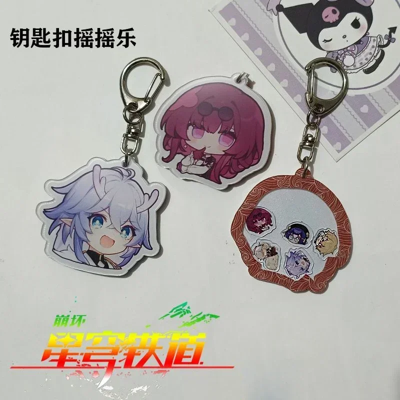 Honkai:Star Rail Kafka Bailu Decor Keychain Doll 5Pcs Mini Acrylic Material Shake Move Toys Anime Figure Christmas Pendant Gifts