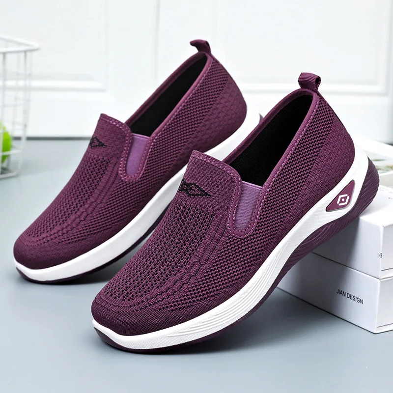 Women's Shoes Soft Soles Light and Comfortable Casual Shoes New Spring/Summer 2026 Air Mesh Low Cut Single Shoes Daily Lazy Shoe