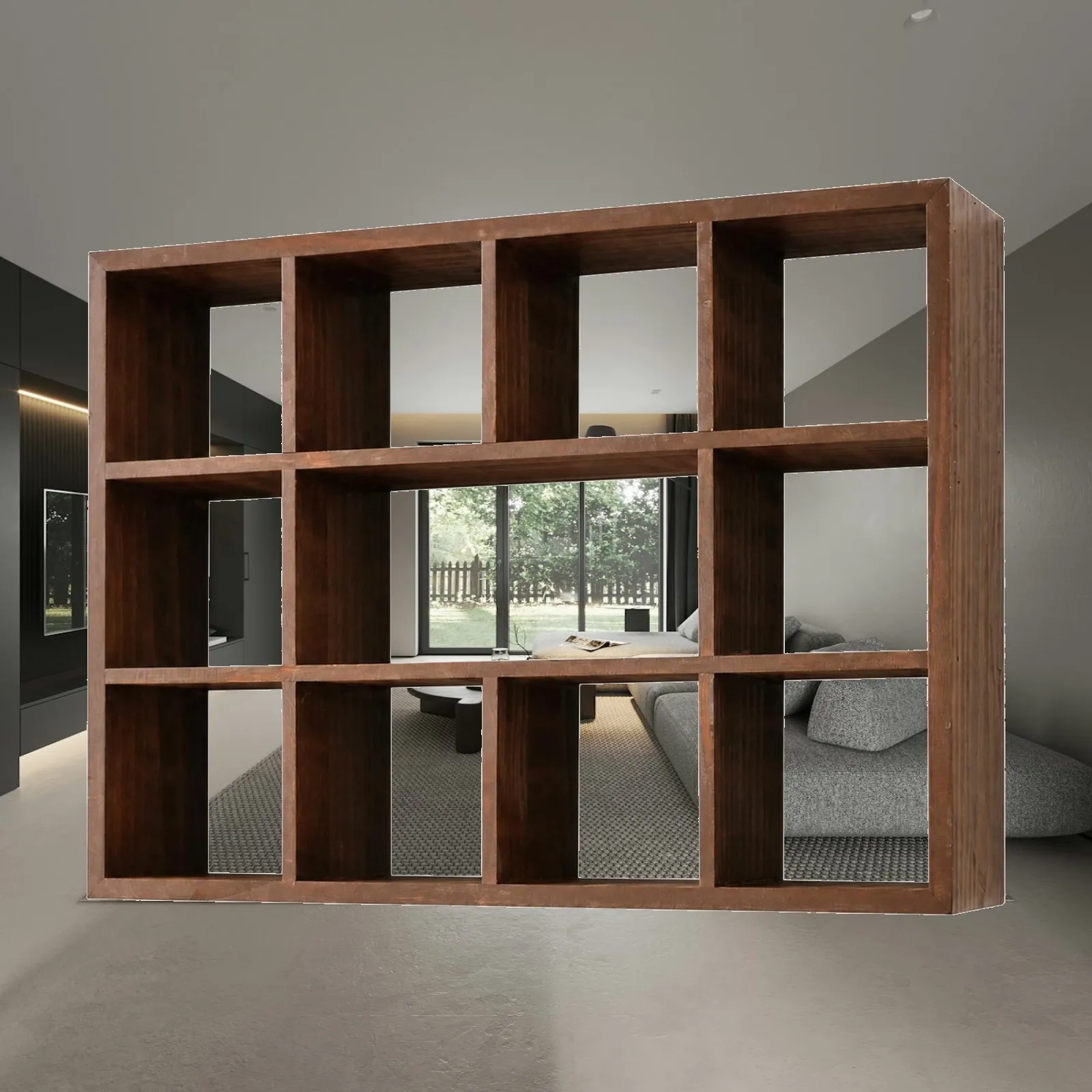 Floating Wall Shelf Solid Wood Bookshelf Organizer Storage Display Rack for Bedroom Living Room