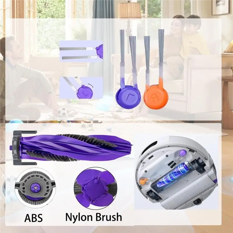 DTEW-For NARWAL Flow Robot Vacuum Replacement Kit- Includes Main Brush, Side Brush, Hepa Filters, Track Mop Cloth, Dust Bag Acce
