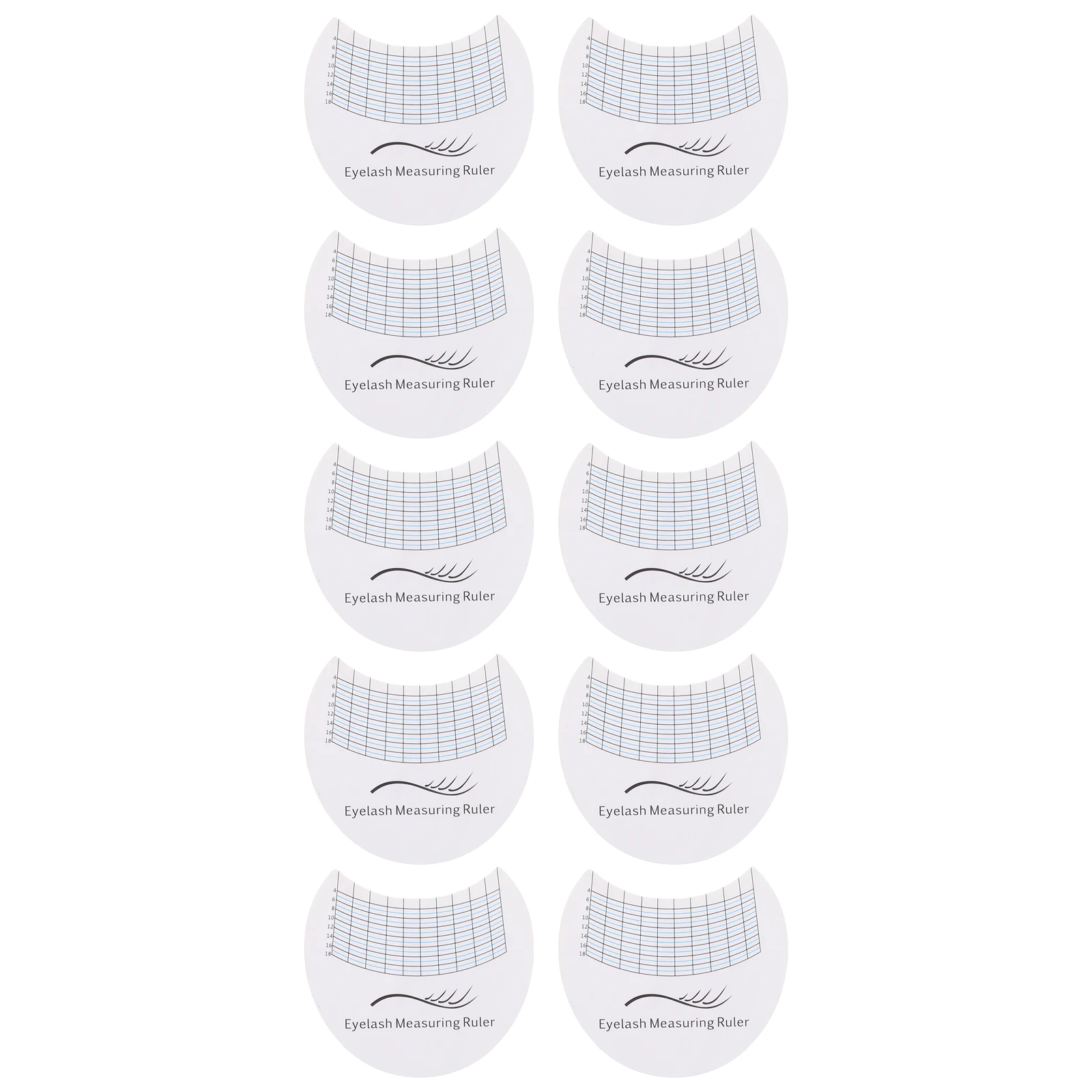 10 قطعة بطاقة قياس طول الرموش دقيقة لاش الضفيرة أداة القياس رمش تمديد المعونة لاش الفنان لوازم #1