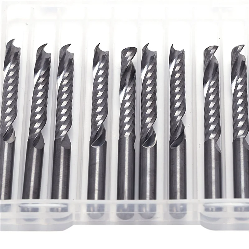 

AC88-50Pcs Cnc Router Bits 3.175 X 22Mm Single Flute Spiral Carbide Cnc Router Bits Milling Cutter