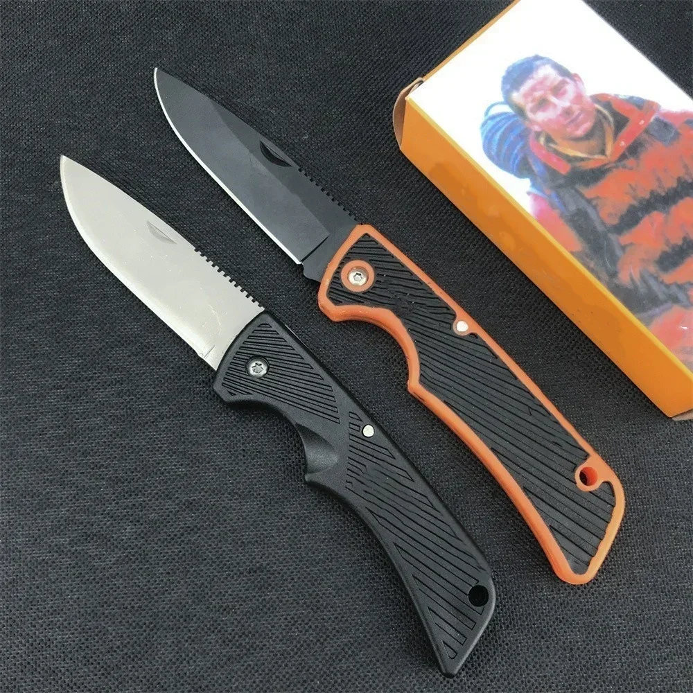 Tactical GB Serrated Blade Folding Knife 8Cr13Mov Steel Rubber Handle Military Outdoor Hunting Knives Camping Survival EDC Tool