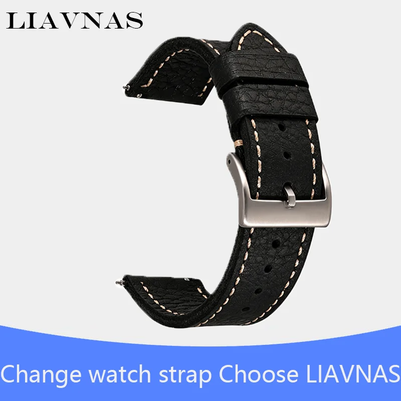 Classic retro leather strap For Longines Tissot Huawei Samsung watch strap 20mm 22mm 24mm Business replacement wristband unisex