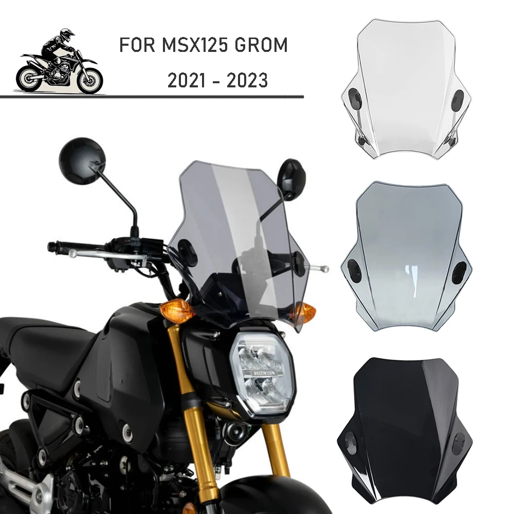 

Universal motorcycle windshield For HONDA GROM GROM125 MSX125 MSX 125 windshield screen covers smoke lens motorcycle Deflector