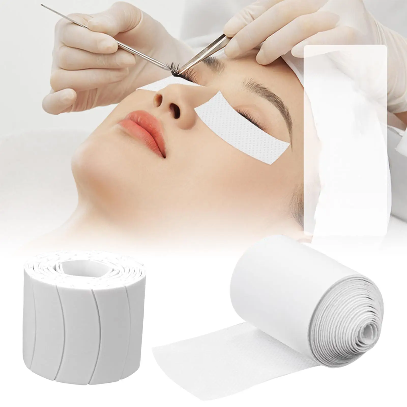 แผ่นรองตาสำหรับต่อขนตาแบบกันน้ำ ระบายอากาศได้ 110 ชิ้น พร้อมกาวในตัว สำหรับต่อขนตาและแต่งหน้าริมฝีปาก