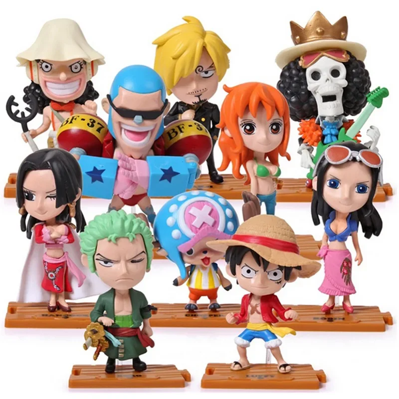 Anime-Figur One Piece Monkey D. Luffy Roronoa Zoro Kawaii Spielzeug Q-Version Figurale Nendoroid Auto-Dekoration PVC-Modell Geschenk