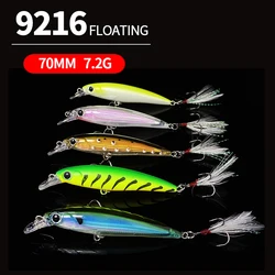 70mm 7.2g flutuante minnow iscas de pesca pesca wobbler isca artificial para truta de água doce pique carpa swimbait equipamentos de pesca