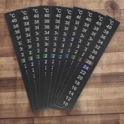 10Pcs Aquarium Thermometer Sticker Stick on Temperature Strip Liquid Crystal Durable Accurate Measurement for Fish Tank Brewing